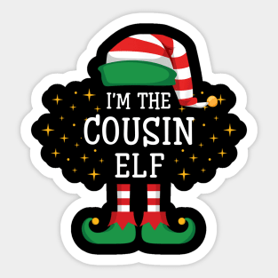 I'm The Cousin Elf Matching Family Christmas Pajama Sticker